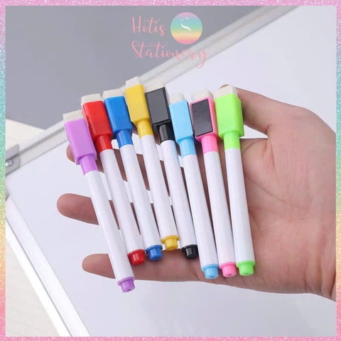 [HOTIS] Set 8 cây Bút lông viết bảng trắng xóa được, bút dạ viết bảng nhiều màu, tiện dụng an toàn