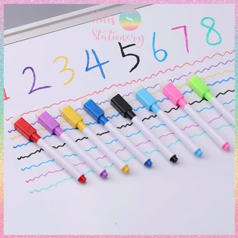 [HOTIS] Set 8 cây Bút lông viết bảng trắng xóa được, bút dạ viết bảng nhiều màu, tiện dụng an toàn