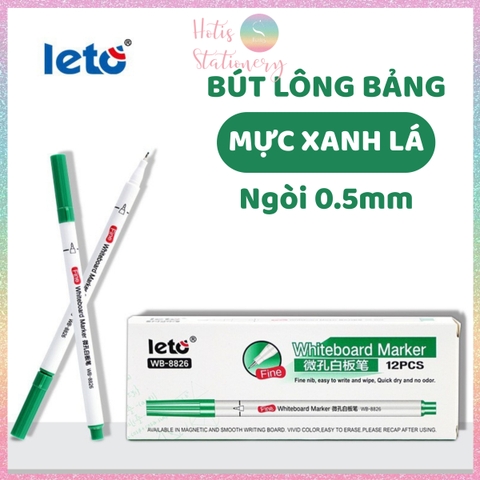 [HOTIS] Bút lông bảng Leto ngòi nhỏ 0.5mm WB-8826 - Mực gốc nước, nhanh khô, xóa được, viết bảng trắng