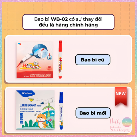 [HOTIS] Combo 2 Bút Lông Bảng Thiên Long WB-02 - Viết Trơn Mượt, Dễ Xóa Clean, Không Độc Hại, Có Thể Bơm Mực