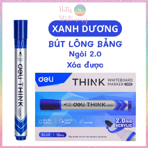[HOTIS] Bút lông bảng bút dạ viết bảng trắng xóa được Deli mực xanh đen đỏ tiện dụng an toàn không độc hại