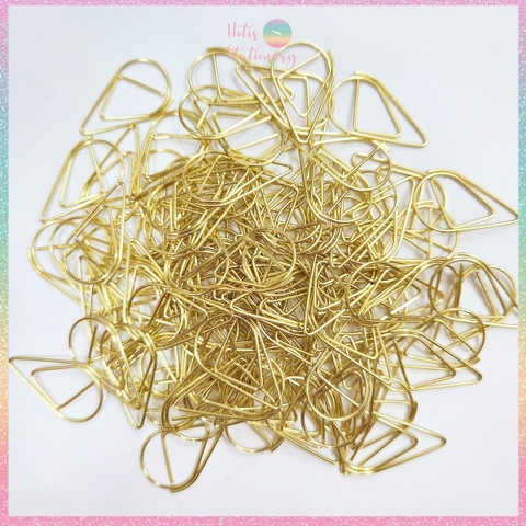 [HOTIS] Set 50/ 100 cái kẹp giấy kim loại hình giọt nước 7 màu trang trí thiệp cưới, kẹp giấy note