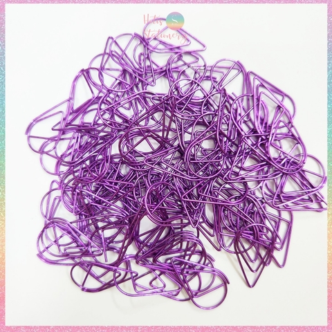 [HOTIS] Set 50/ 100 cái kẹp giấy kim loại hình giọt nước 7 màu trang trí thiệp cưới, kẹp giấy note