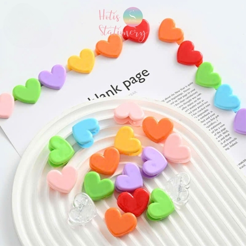 [HOTIS] Set 10 Kẹp giấy trái tim Love Clip nhiều màu siêu xinh