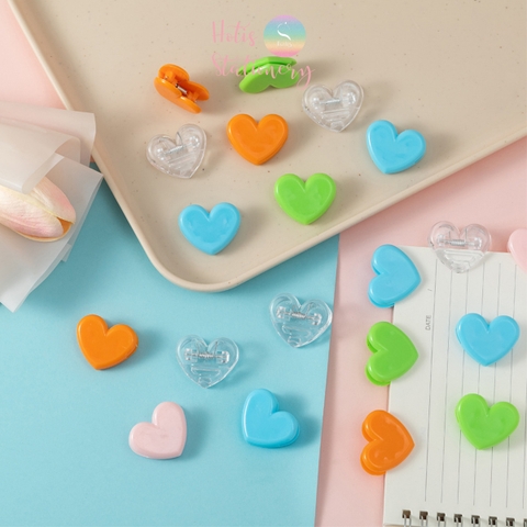 [HOTIS] Set 10 Kẹp giấy trái tim Love Clip nhiều màu siêu xinh