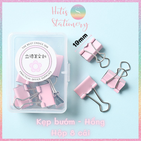 [HOTIS] Kẹp giấy kim loại màu Macaron Paper Clip kẹp bướm giữ tài liệu