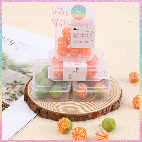 [HOTIS] Đinh ghim bảng gỗ bần hình trái tắc - 4 mẫu siêu dễ thương