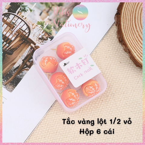 [HOTIS] Đinh ghim bảng gỗ bần hình trái tắc - 4 mẫu siêu dễ thương