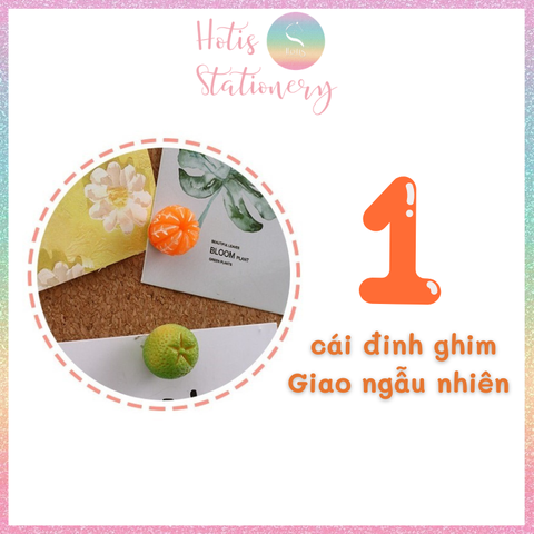 [HOTIS] Đinh ghim bảng gỗ bần hình trái tắc - 4 mẫu siêu dễ thương