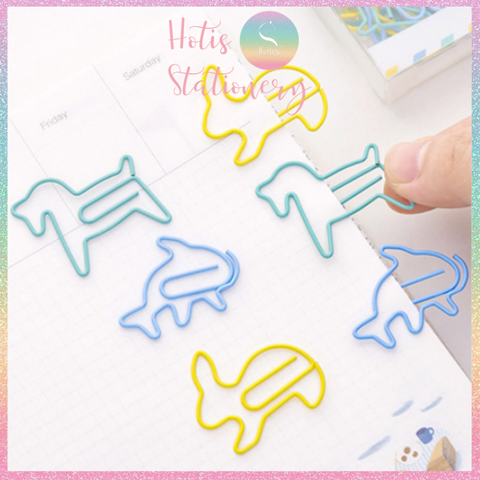 [HOTIS] Set 12 kẹp giấy paper clip hình thú dễ thương, kẹp kim loại văn phòng