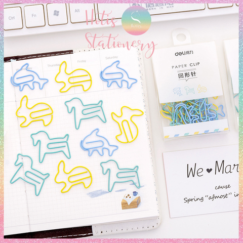 [HOTIS] Set 12 kẹp giấy paper clip hình thú dễ thương, kẹp kim loại văn phòng