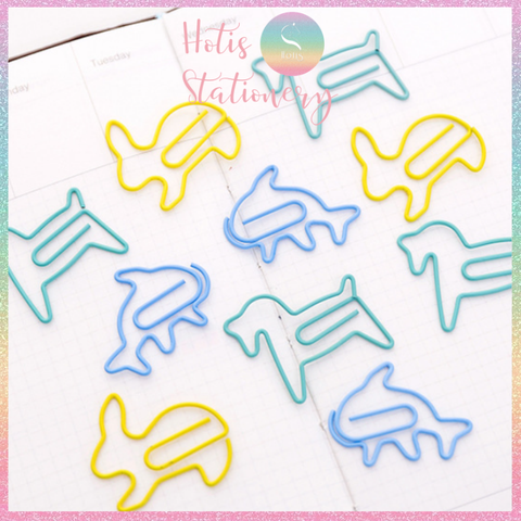 [HOTIS] Set 12 kẹp giấy paper clip hình thú dễ thương, kẹp kim loại văn phòng