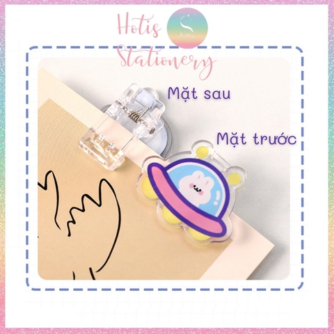 [HOTIS] Kẹp giấy acrylic trong suốt in hình hoạt hình, hình thú, đồ ăn
