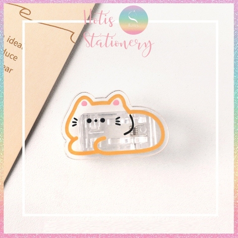 [HOTIS] Kẹp giấy acrylic trong suốt in hình hoạt hình, hình thú, đồ ăn