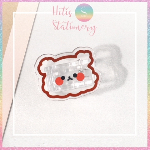 [HOTIS] Kẹp giấy acrylic trong suốt in hình hoạt hình, hình thú, đồ ăn