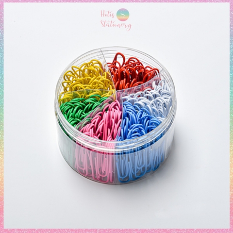 [HOTIS] Kẹp giấy Paperclip sọc vằn, màu trơn, mix màu- KT 28mm, 50mm