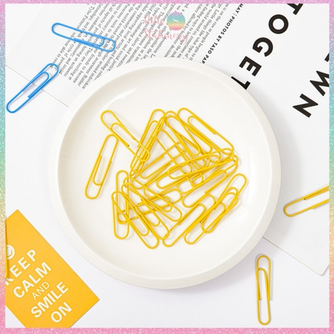[HOTIS] Kẹp giấy Paperclip sọc vằn, màu trơn, mix màu- KT 28mm, 50mm