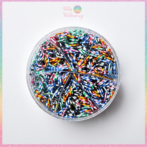 [HOTIS] Kẹp giấy Paperclip sọc vằn, màu trơn, mix màu- KT 28mm, 50mm