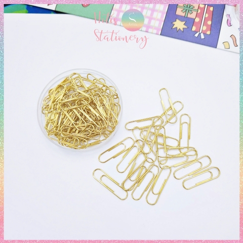 [HOTIS] Kẹp giấy Paperclip sọc vằn, màu trơn, mix màu- KT 28mm, 50mm