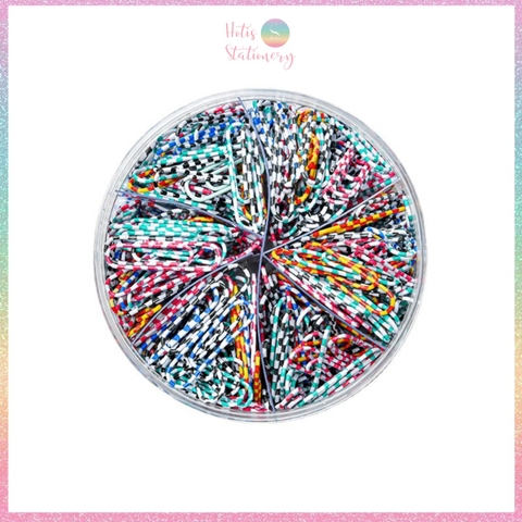 [HOTIS] Kẹp giấy Paperclip sọc vằn, màu trơn, mix màu- KT 28mm, 50mm