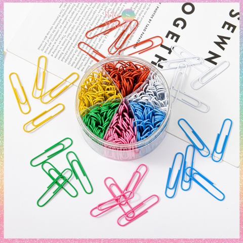 [HOTIS] Kẹp giấy Paperclip sọc vằn, màu trơn, mix màu- KT 28mm, 50mm