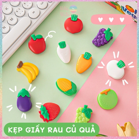 [HOTIS] Kẹp giấy rau củ quả đễ thương kẹp giấy mini kẹp tài liệu văn phòng