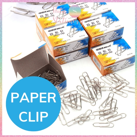 Hộp 100 Kẹp giấy KW-triO, kẹp giấy đầu cong chữ U, kẹp tài liệu, đề cương, văn bản