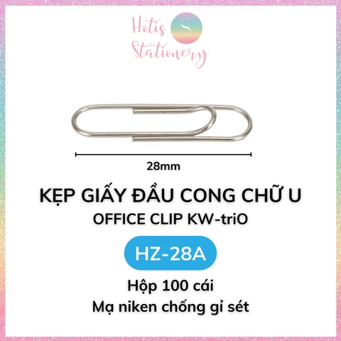 Hộp 100 Kẹp giấy KW-triO, kẹp giấy đầu cong chữ U, kẹp tài liệu, đề cương, văn bản