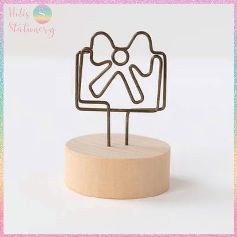 [HOTIS] Kẹp gỗ để bàn, kẹp ảnh đế gỗ, kẹp giấy ghi chú, trang trí decor bàn