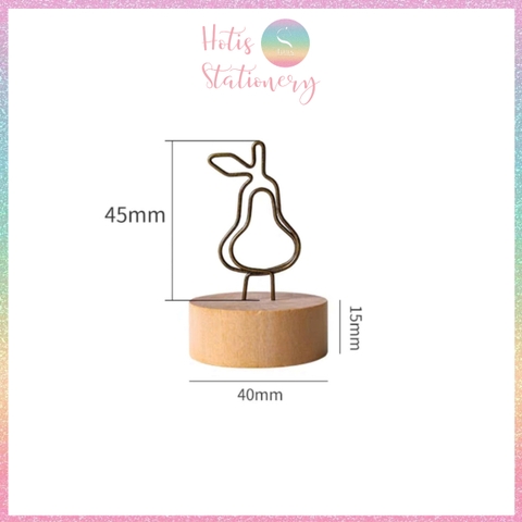 [HOTIS] Kẹp gỗ để bàn, kẹp ảnh đế gỗ, kẹp giấy ghi chú, trang trí decor bàn
