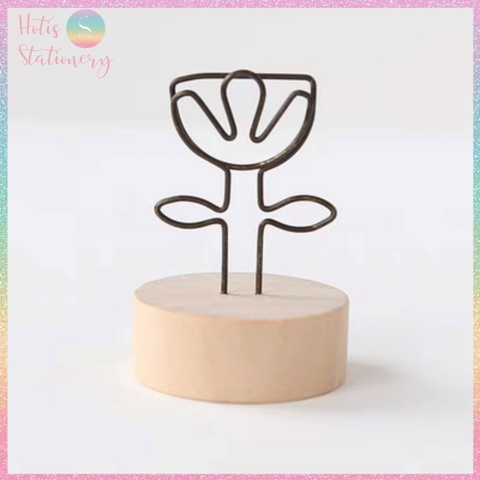 [HOTIS] Kẹp gỗ để bàn, kẹp ảnh đế gỗ, kẹp giấy ghi chú, trang trí decor bàn