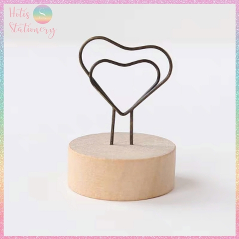 [HOTIS] Kẹp gỗ để bàn, kẹp ảnh đế gỗ, kẹp giấy ghi chú, trang trí decor bàn