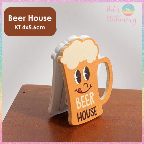 [HOTIS] Kẹp gỗ để bàn Coffee Beer kẹp ảnh đế gỗ, kẹp giấy ghi chú, trang trí decor bàn