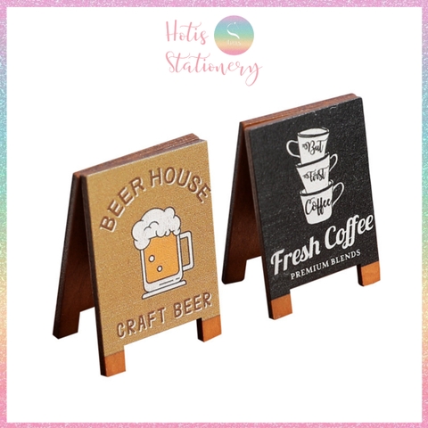 [HOTIS] Kẹp gỗ để bàn Coffee Beer kẹp ảnh đế gỗ, kẹp giấy ghi chú, trang trí decor bàn