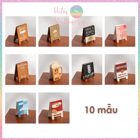 [HOTIS] Kẹp gỗ để bàn Coffee Beer kẹp ảnh đế gỗ, kẹp giấy ghi chú, trang trí decor bàn