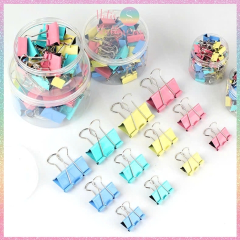 [HOTIS] Kẹp Bướm Kim Loại 25mm Nhiều Màu - Set 12/24/48 Kẹp Tài Liệu Chắc Chắn, Đa Dụng