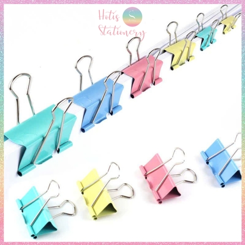 [HOTIS] Kẹp Bướm Kim Loại 25mm Nhiều Màu - Set 12/24/48 Kẹp Tài Liệu Chắc Chắn, Đa Dụng