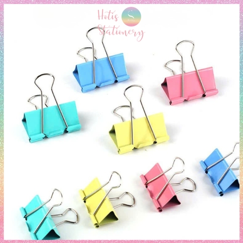 [HOTIS] Kẹp Bướm Kim Loại 25mm Nhiều Màu - Set 12/24/48 Kẹp Tài Liệu Chắc Chắn, Đa Dụng