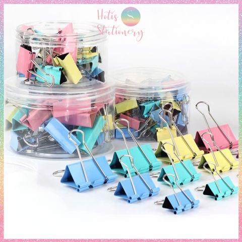 [HOTIS] Kẹp Bướm Kim Loại 25mm Nhiều Màu - Set 12/24/48 Kẹp Tài Liệu Chắc Chắn, Đa Dụng