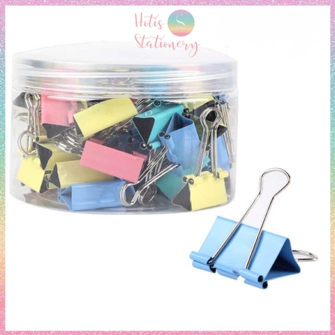 [HOTIS] Kẹp Bướm Kim Loại 25mm Nhiều Màu - Set 12/24/48 Kẹp Tài Liệu Chắc Chắn, Đa Dụng