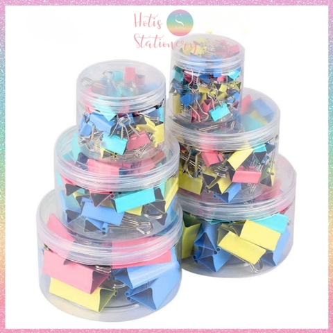 [HOTIS] Kẹp Bướm Kim Loại 25mm Nhiều Màu - Set 12/24/48 Kẹp Tài Liệu Chắc Chắn, Đa Dụng