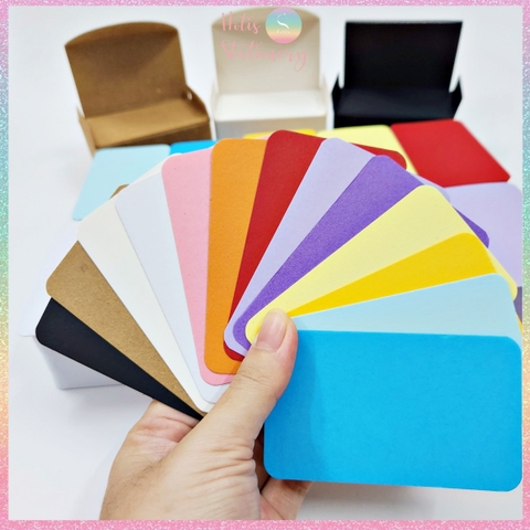 [HOTIS] Hộp 100 tờ thẻ cứng/ bưu thiếp trống/ thẻ vẽ tay/ bìa cứng 2 mặt/ thẻ graffiti/ handmade DIY - 9x5.4cm