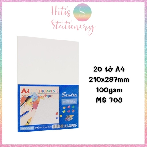 [HOTIS] Giấy vẽ KLONG A4/ A3 - 100gsm