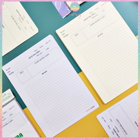 [HOTIS] Giấy kiểm tra cấp II, III khổ B5 KLONG - Tờ đơn & Tờ đôi