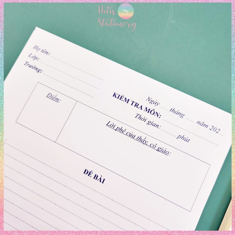 [HOTIS] Giấy kiểm tra cấp II, III khổ B5 KLONG - Tờ đơn & Tờ đôi