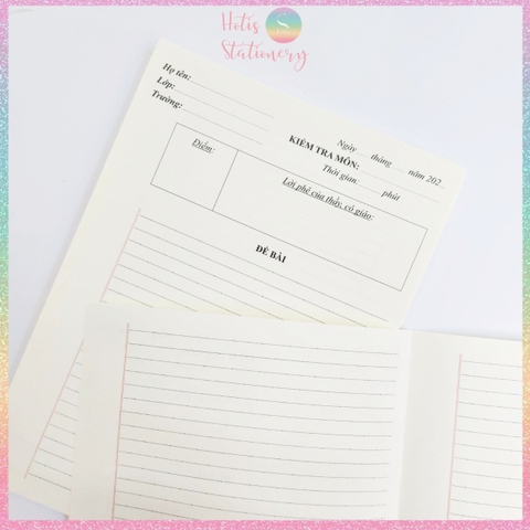 [HOTIS] Giấy kiểm tra cấp II, III khổ B5 KLONG - Tờ đơn & Tờ đôi