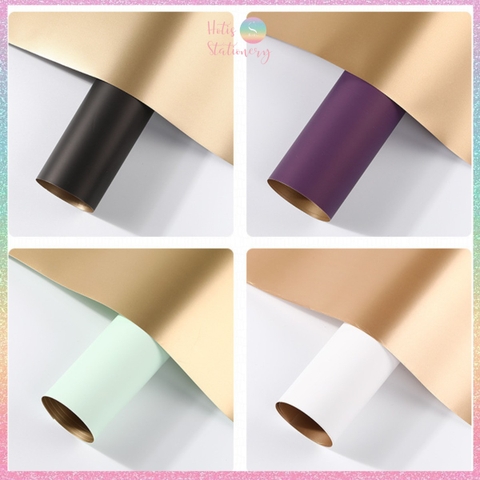 [HOTIS] [MUA TỐI THIỂU 5 TỜ] Giấy gói quà giấy bó hoa 2 mặt 2 màu không thấm nước phong cách Hàn Quốc - KT 56x56cm