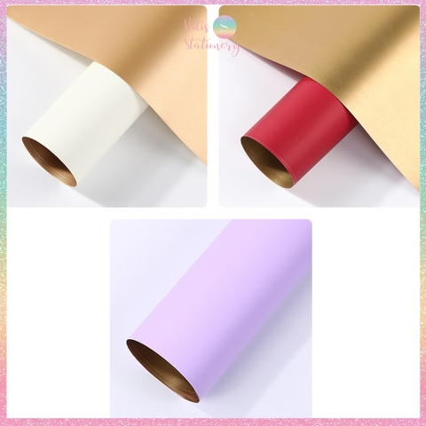 [HOTIS] [MUA TỐI THIỂU 5 TỜ] Giấy gói quà giấy bó hoa 2 mặt 2 màu không thấm nước phong cách Hàn Quốc - KT 56x56cm