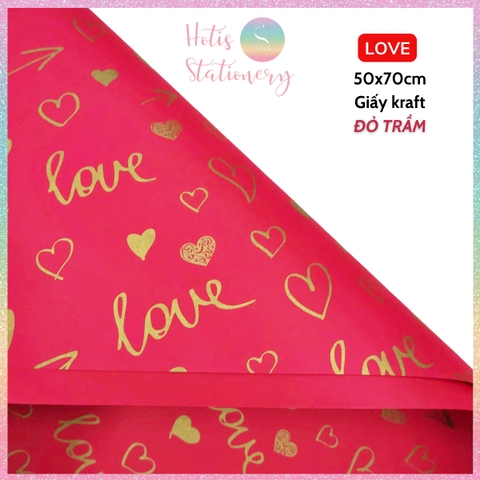 [HOTIS] Set 5 tờ Giấy gói quà Tết màu đỏ may mắn, họa tiết ánh kim mang lại tài lộc, thịnh vượng - KT 52x72cm