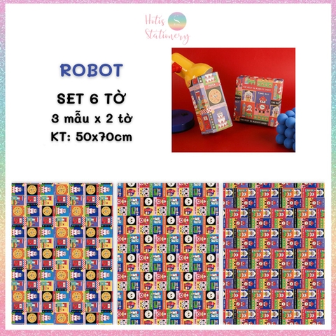 [HOTIS] Set 6 tờ Giấy gói quà tặng Sinh Nhật, giấy bao tập vở, giấy gói quà cao cấp, khổ lớn - KT 50x70cm